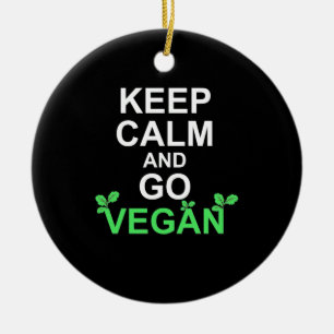 Bleib ruhig und werde Veganer Keramik Ornament