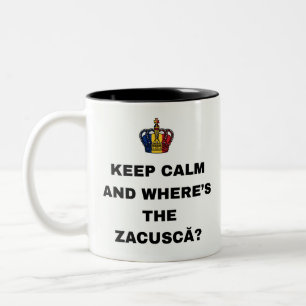 BLEIB RUHIG UND WO IST DIE ZACUSCĂ? ZWEIFARBIGE TASSE
