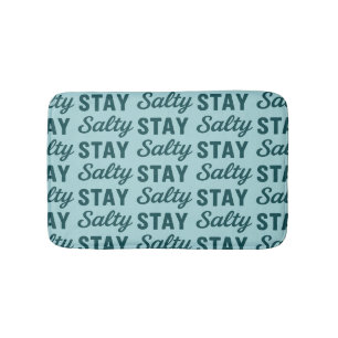 Bleib Salz Küsten Teal Blau Grafik Druck Strand Badematte