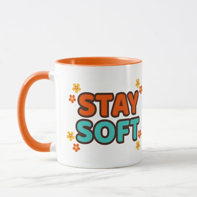 Bleib sanft - Blumige Tasse (Links)