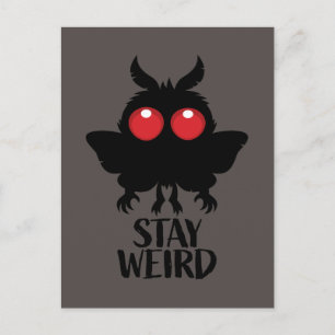 Bleib seltsam, gruselig, süß Mothman Kryptid Postkarte