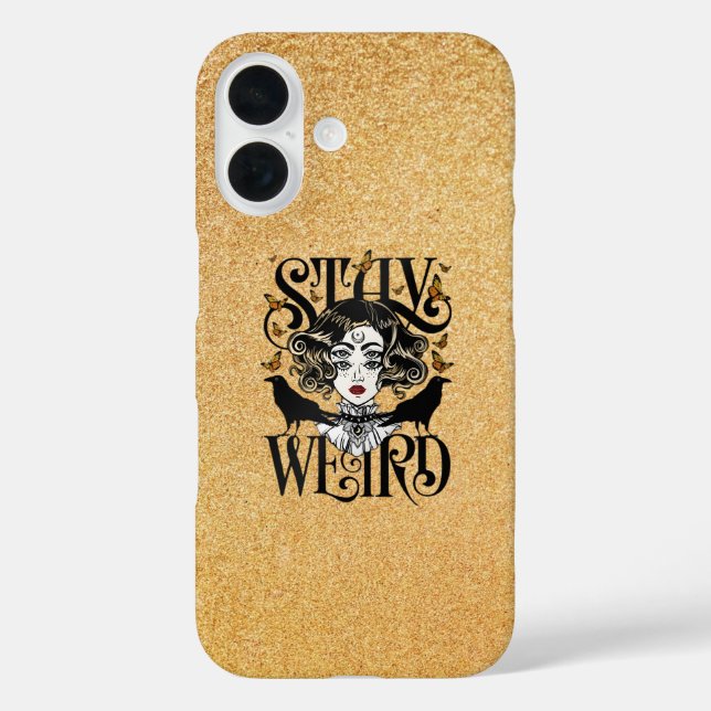 Bleib seltsam iPhone 16 hülle (Rückseite)