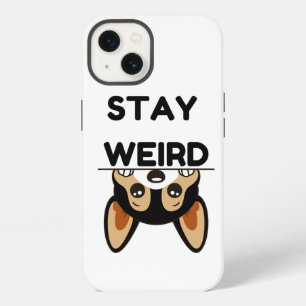 Bleib seltsam lustiger Boston Terrier Cartoon Hund iPhone Hülle
