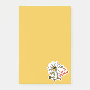 Bleib seltsam Skateboarding Gänseblümchen Post-it Klebezettel