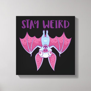 Bleib seltsam skurriler Albino-Vampir-Fledermaus-C Leinwanddruck
