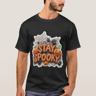 Bleib spooky Halloween-Botschaft T-Shirt