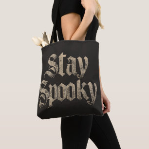 "Bleib Spooky" Vintage Gothic-Typografie Tasche