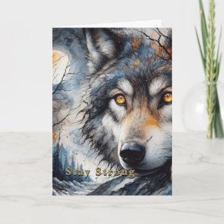 Bleib Stark Christliche Wolf-Karte | Editierbar Karte