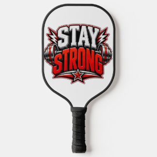 Bleib Stark Fitness Motivation Gym Workout Design Pickleball Schläger