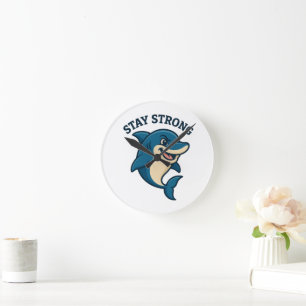 Bleib Stark Splash T-Shirt Runde Wanduhr