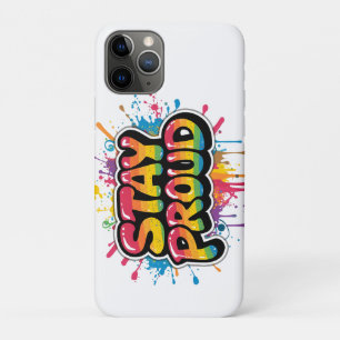Bleib Stolz - Regenbogen-Stolz LGBTQ+-Zitat Case-Mate iPhone Hülle