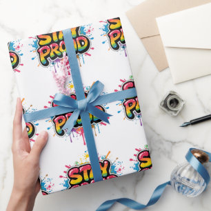 Bleib Stolz - Regenbogen-Stolz LGBTQ+ Zitat Geschenkpapier