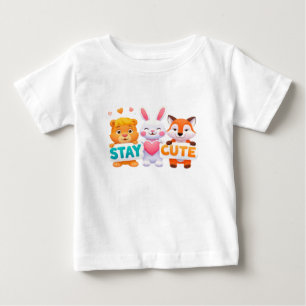 Bleib süß Hell, farbenfrohe Tierillustration Baby T-shirt
