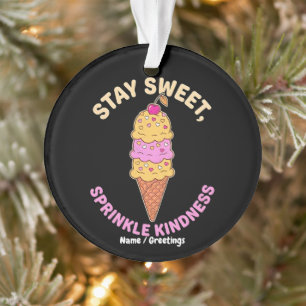 Bleib Süß Streusel Freundlichkeit Retro Eis Herz Ornament