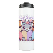 Bleib süße Kawaii-Tiere Pastell-Reisebecher