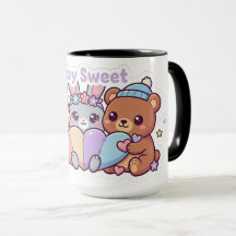 Bleib süße Kawaii-Tierfreunde Pastell-Kaffeetasse