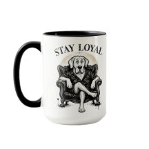 Bleib treuer cooler Hund Künstler Tasse, minimalis