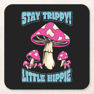 Bleib Trippy! Kleiner Hippie Rechteckiger Pappuntersetzer