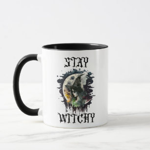 Bleib verhext   Hexe und Vollmond Halloween Tasse