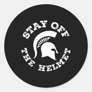Bleib vom Helm weg - Michigan State Spartans Skizz Runder Aufkleber