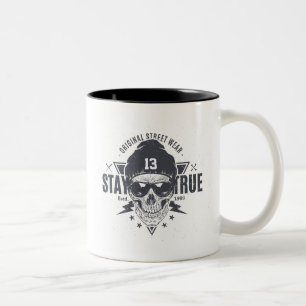 Bleib Wahrem Kaffee treu Zweifarbige Tasse