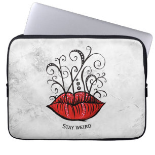 Bleib Weird Gothic-Lippen-Tattoo Oddity Laptopschutzhülle