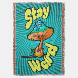 Bleib Weird Psychedelischer Pilz mit Spiral-Hinter Decke