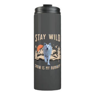 Bleib wild, Arktischer Wolf Thermosbecher
