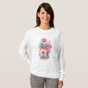Bleib wild, blühe und wachse - rosa florale Motiva T-Shirt