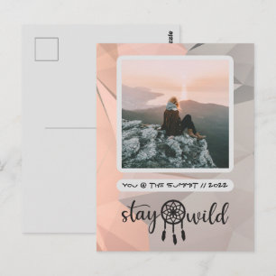 Bleib wild Boho-Foto-Postkarte Postkarte