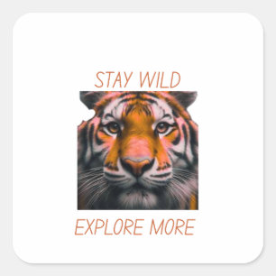 Bleib wild, erkunde mehr Sticker Tiger Abenteuer