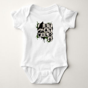 Bleib wild – Fette Abenteuer Streetwear Typografie Baby Strampler