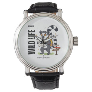Bleib wild Lemuren-Leben - Madagaskar Vibes Süßer Armbanduhr