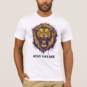 Bleib Wild Löwe Grafik Wilder Alpha Löwe T-Shirt