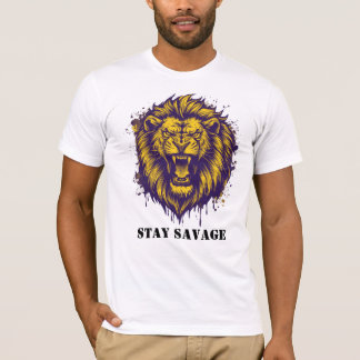 Bleib Wild Löwe Grafik Wilder Alpha Löwe T-Shirt