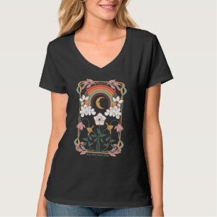 Bleib wild, Mondkind, himmlische Art Deco Regenbog T-Shirt