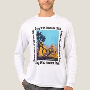 Bleib wild, Montana-Kind Rustikale westliche Nat Tri-Blend Shirt