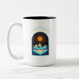 Bleib Wild Mountain Lake Nocturne Zweifarbige Tasse