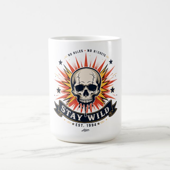 Bleib Wild Skull T-Shirt Kaffeetasse (Mittel)