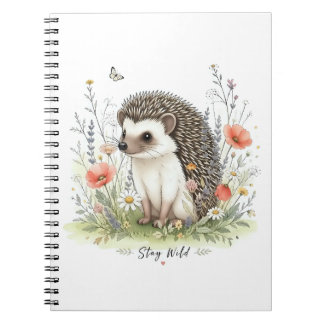 Bleib wild Süßer Igel Wald Notizblock