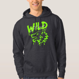 Bleib Wild Wolf - Kühnes Urbanes Street Art Grafik Hoodie