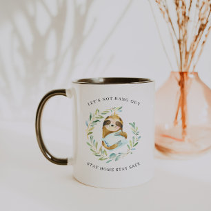 Bleib zu Hause, bleib sicher Wasserfarbenfaultie Tasse