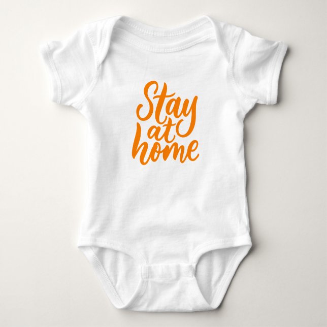 Bleibe auf Zuhause Baby Strampler (Vorderseite)
