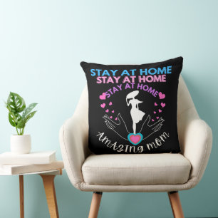 Bleibe bei Zuhause Mama Mutter Ehefrau Black Moder Kissen