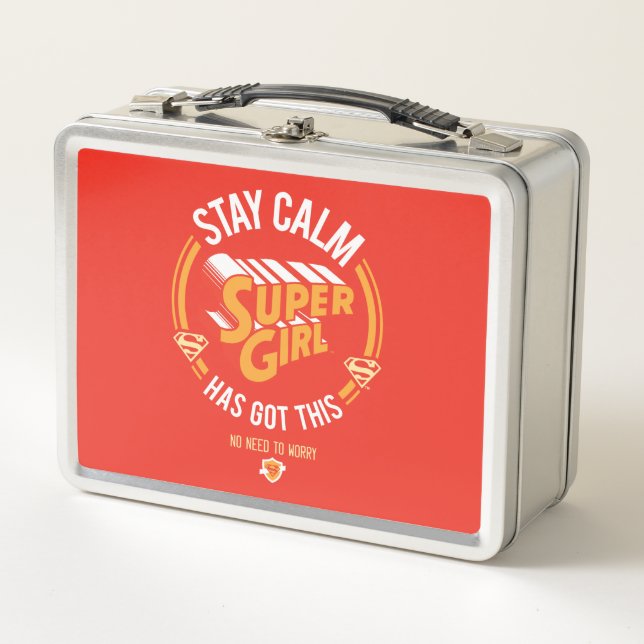 Bleibe Calm Supergirl hat dies Got Metall Brotdose (Vorderseite)