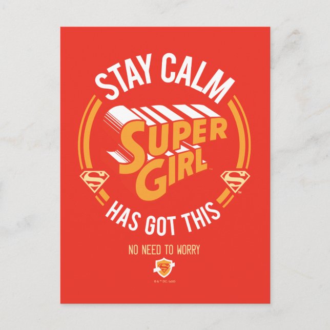 Bleibe Calm Supergirl hat dies Got Postkarte (Vorderseite)