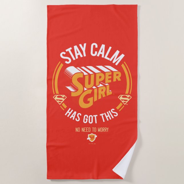 Bleibe Calm Supergirl hat dies Got Strandtuch (Vorderseite)