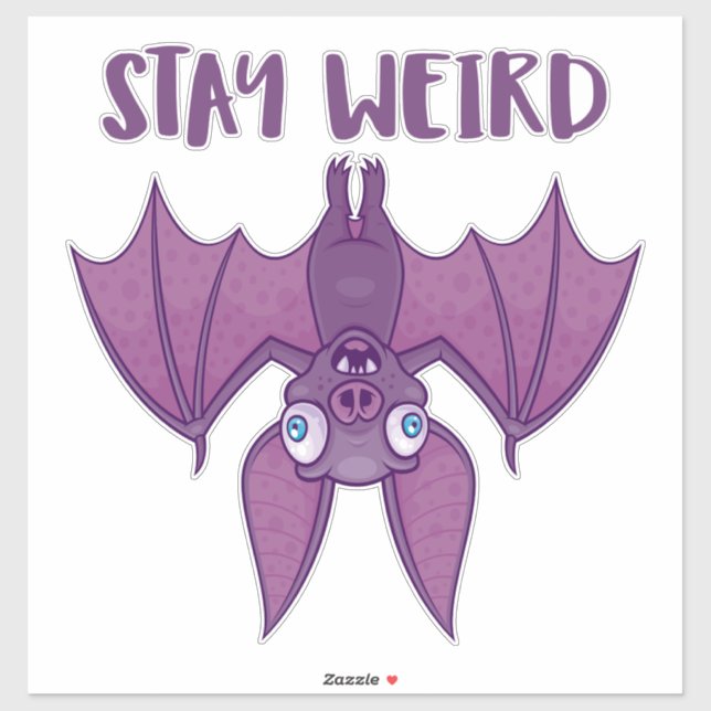 Bleibe Cartoon Bat Aufkleber (Blatt)