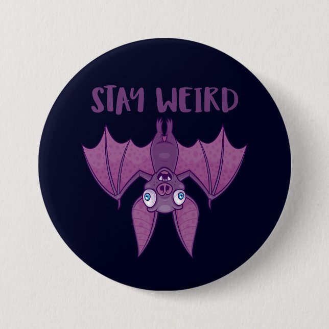 Bleibe Cartoon Bat Button (Vorderseite)