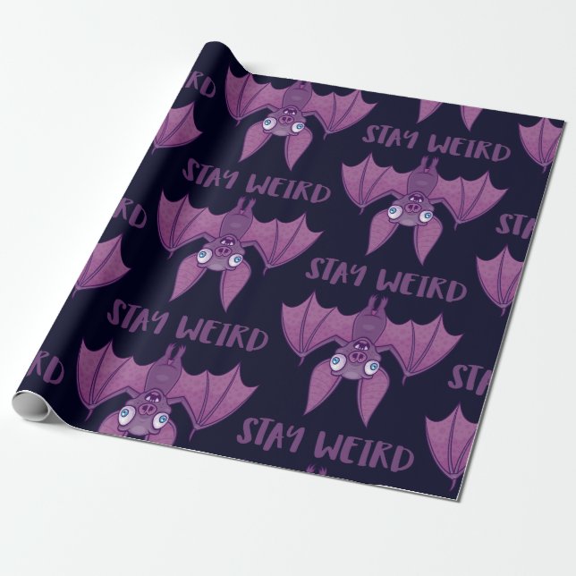 Bleibe Cartoon Bat Geschenkpapier (Ungerollt)